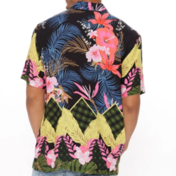 Austin Short Sleeve Men's Woven Top - Multi Color Tropical Floral Print -  NWT - Picture 3 of 3